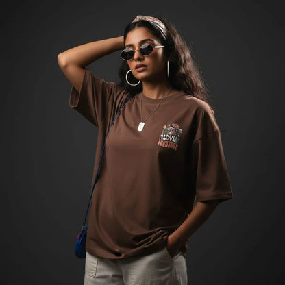 Love Yourself Earthy Brown Oversized T-Shirt - styleflea