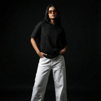 Rose Midnight Embossed Drop Shoulder T-shirt