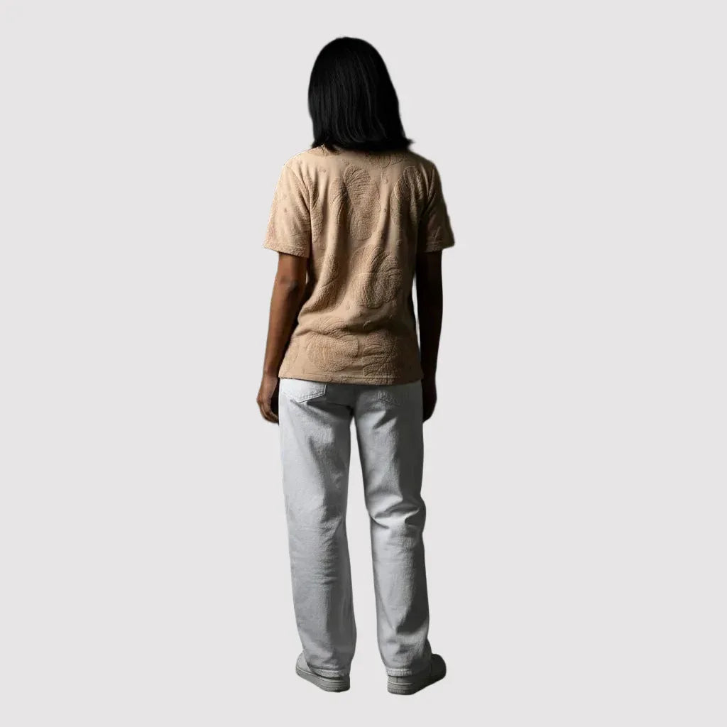 Beige Textured Polo - styleflea