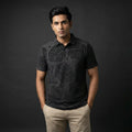 Dark Grey Textured Polo - styleflea