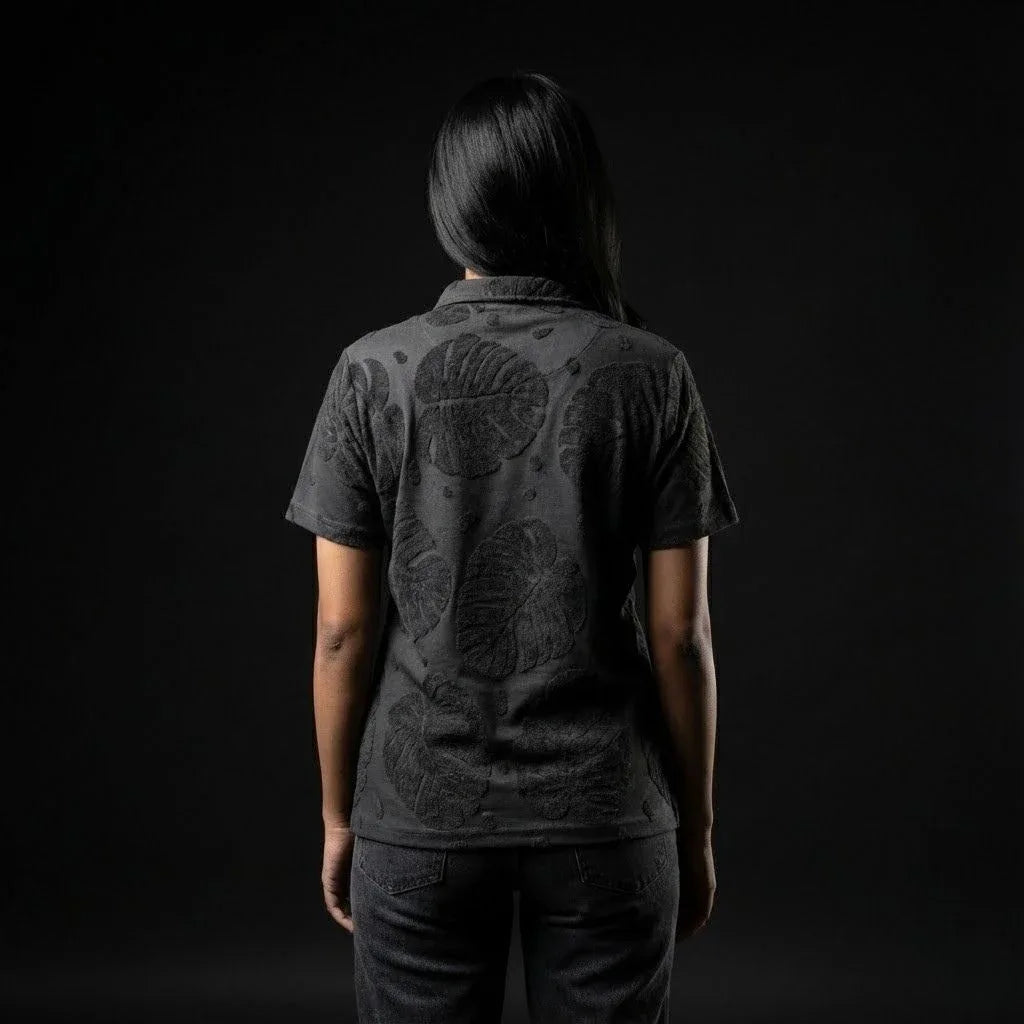 Dark GreyTextured Polo - styleflea