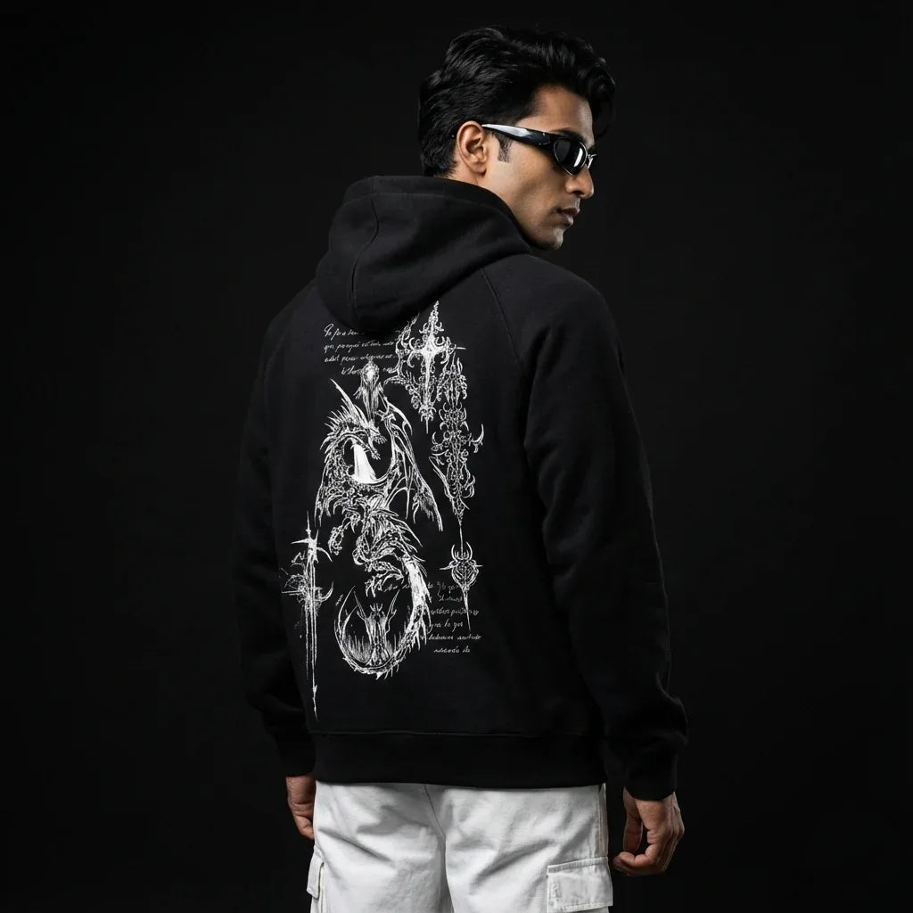 Profane Manuscript Oversized Hoodie - styleflea