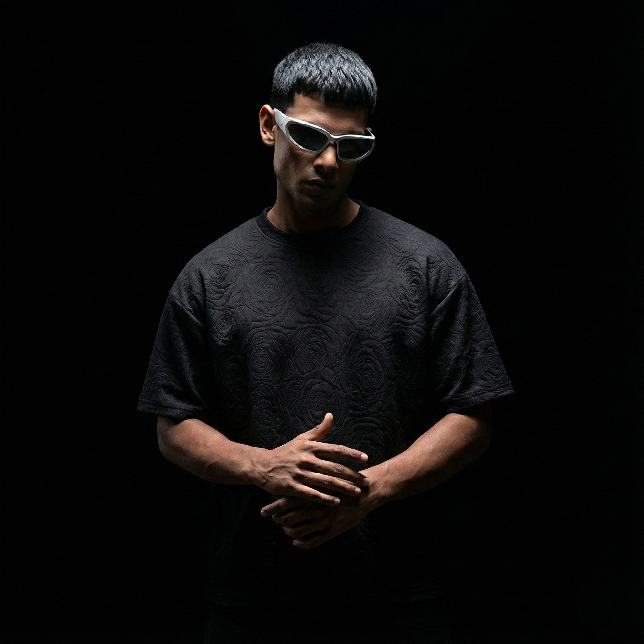 Rose Midnight Embossed Drop Shoulder T-shirt