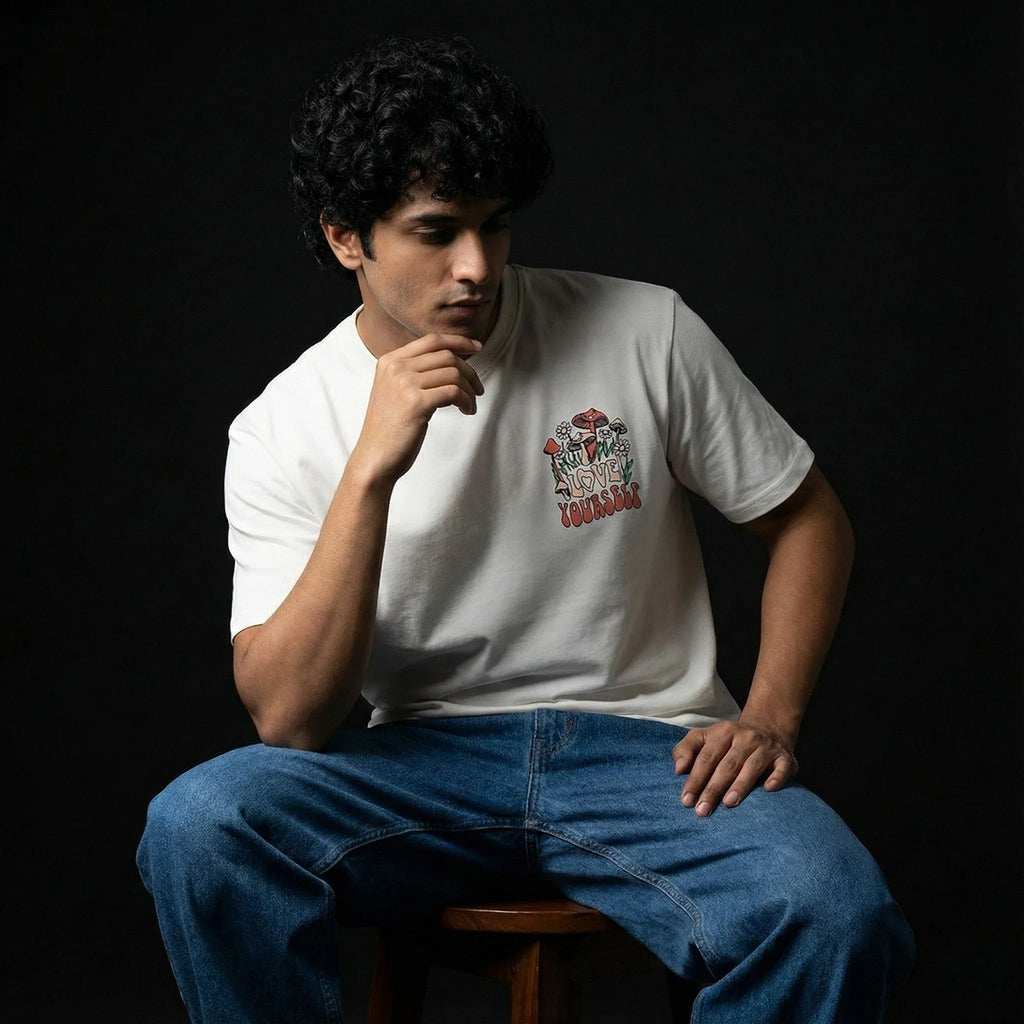 Love Yourself White Oversized T-Shirt - styleflea