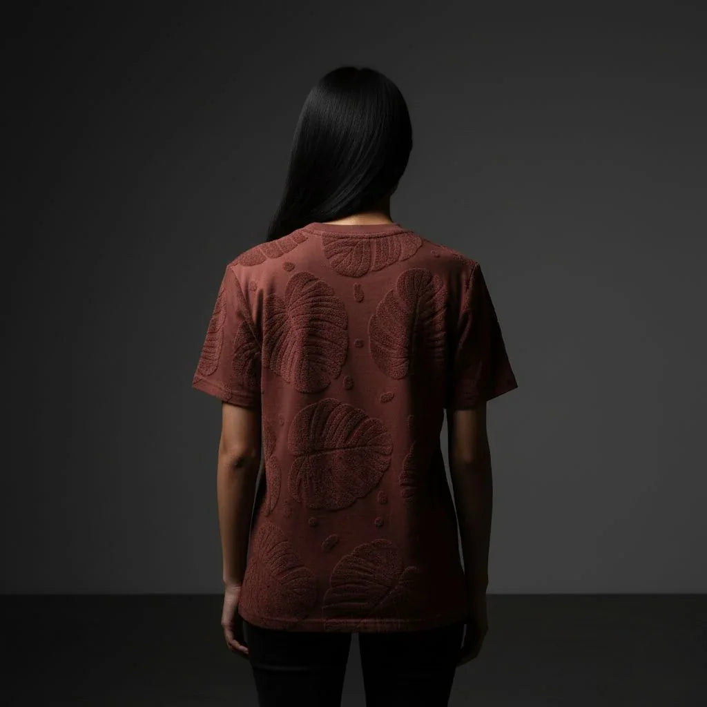 Maroon Textured Polo - styleflea