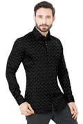 Black Printed Cotton Shirt - styleflea