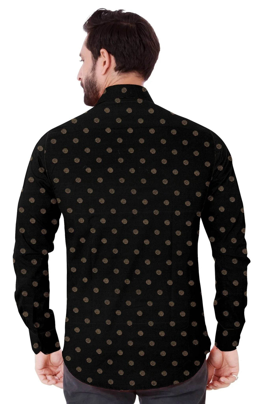 Black Polka Cotton Shirt - styleflea