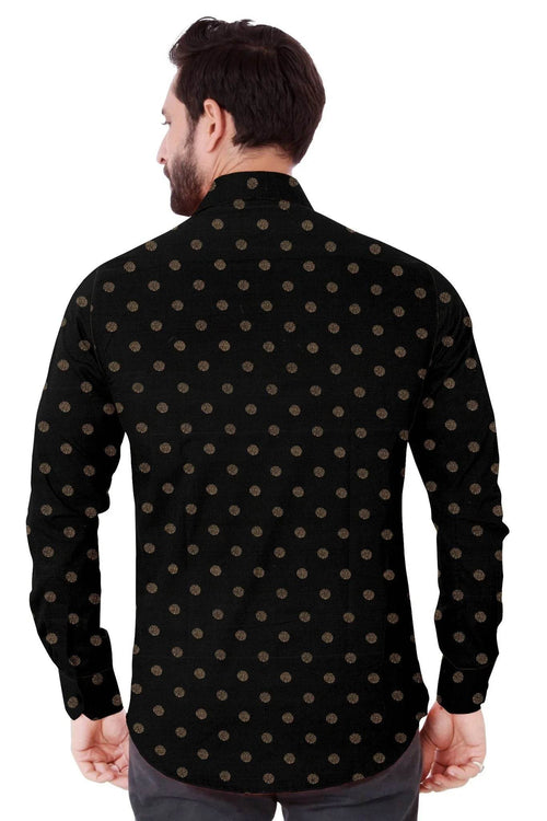 Black Polka Cotton Shirt - styleflea