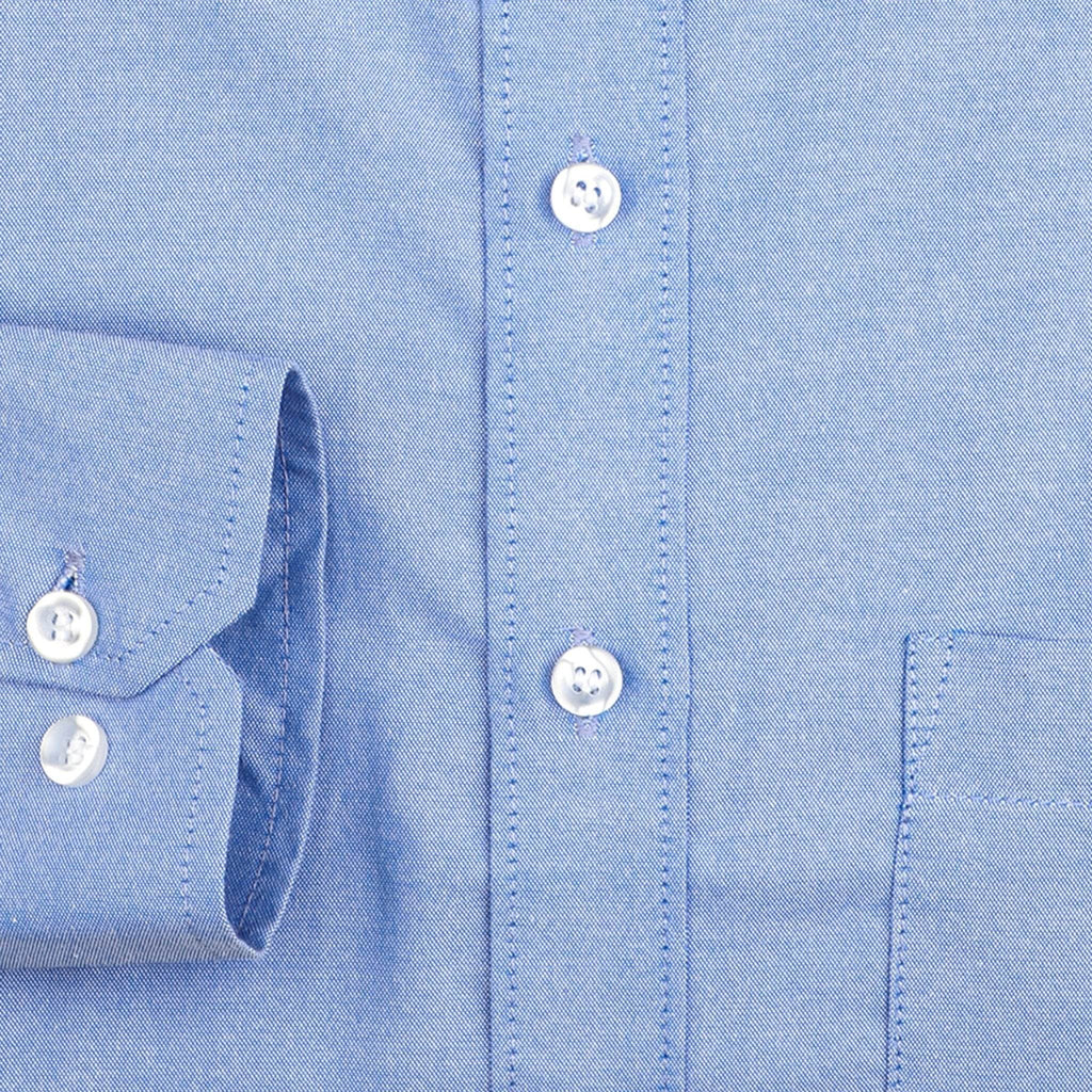 Blue Grey Elbow Patch Cotton Shirt - styleflea