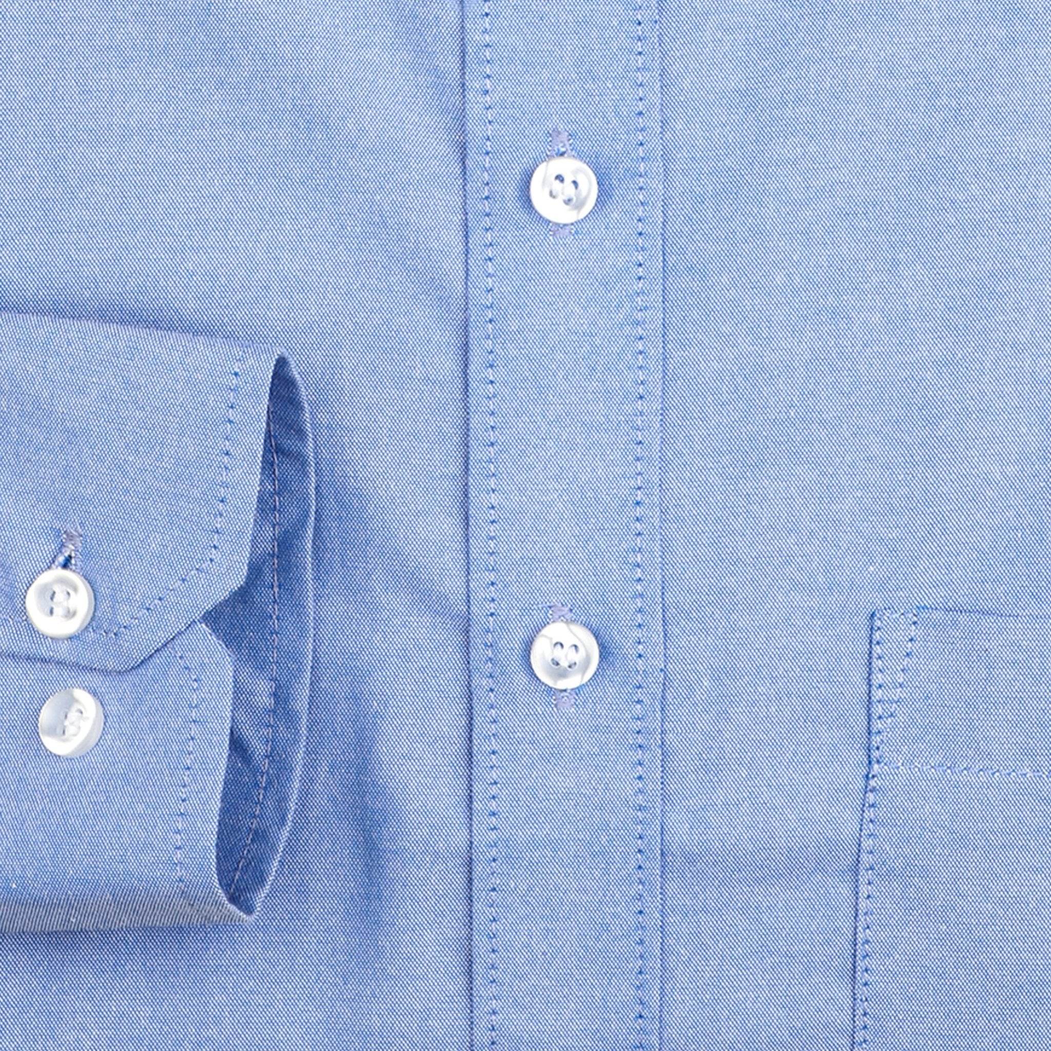 Blue Grey Elbow Patch Cotton Shirt - styleflea