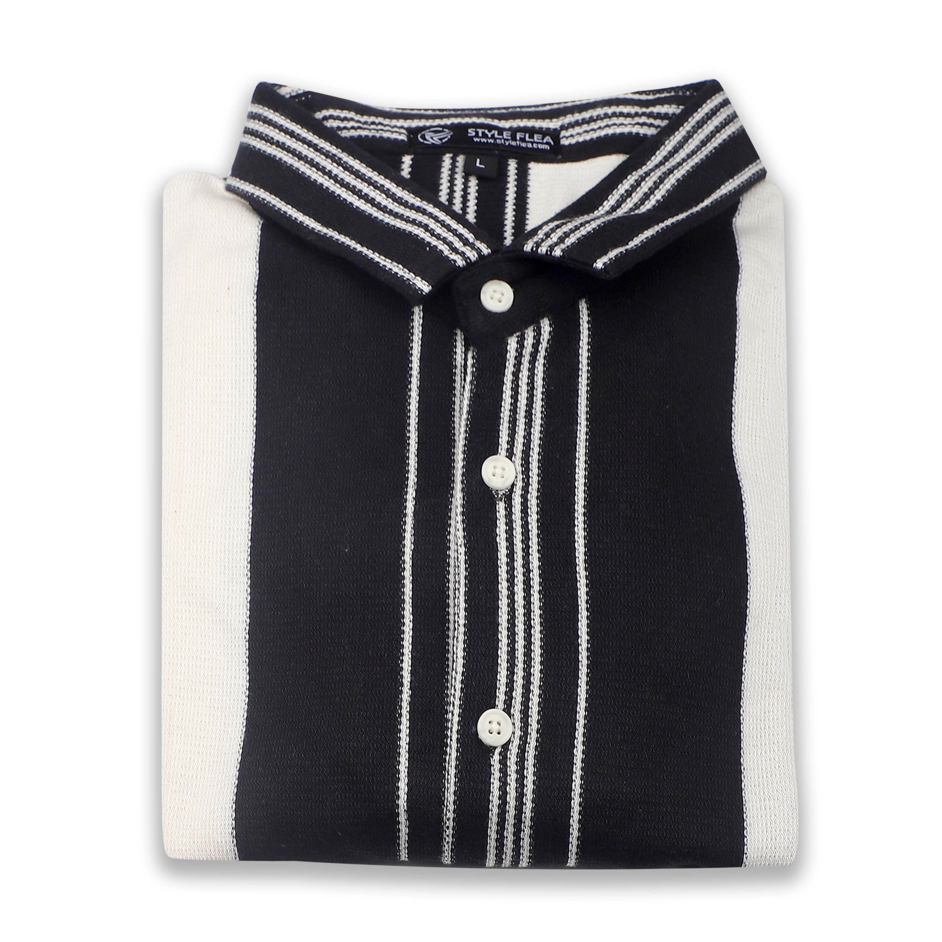 Black Urban Stripe Knit Shirt - styleflea