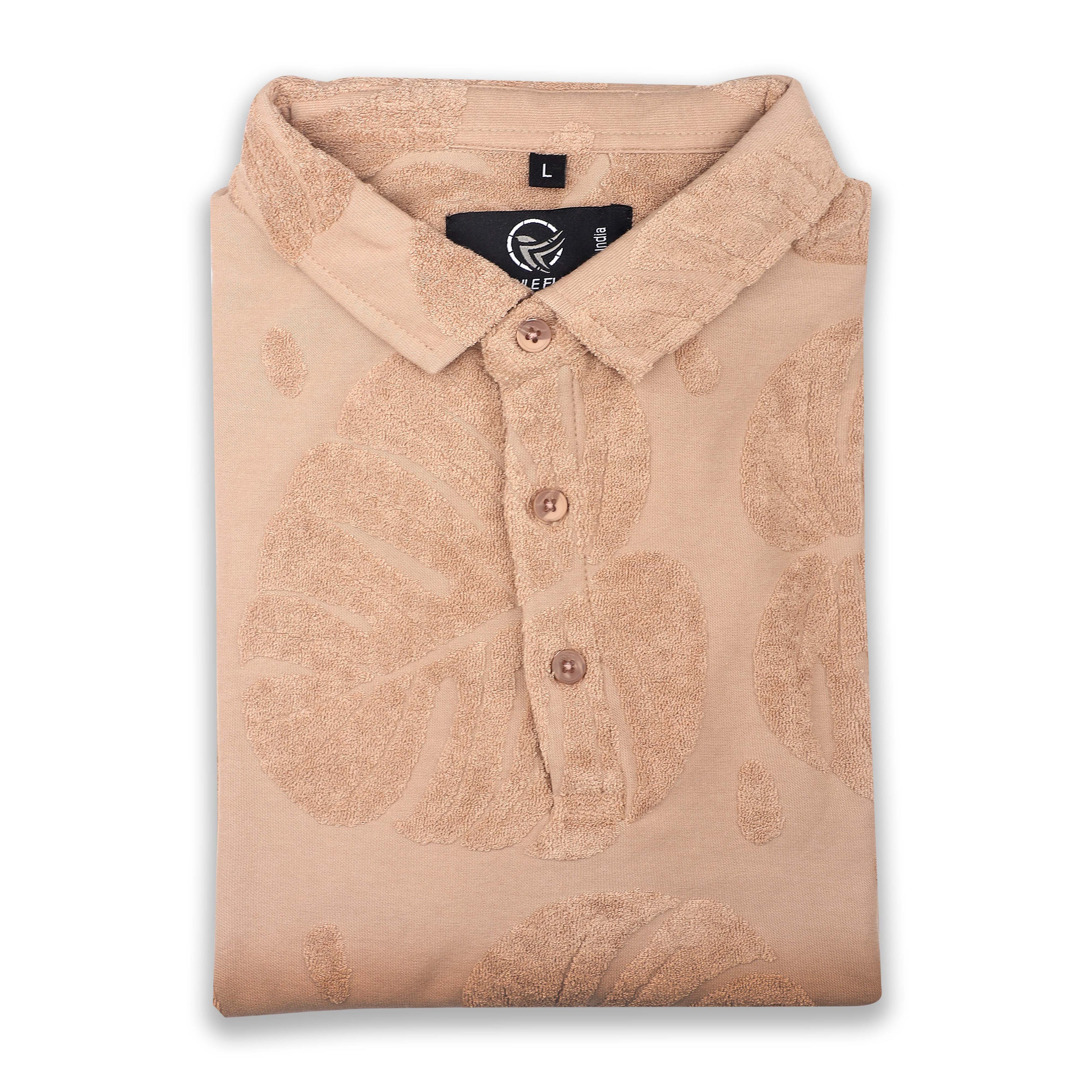 Beige Textured Polo