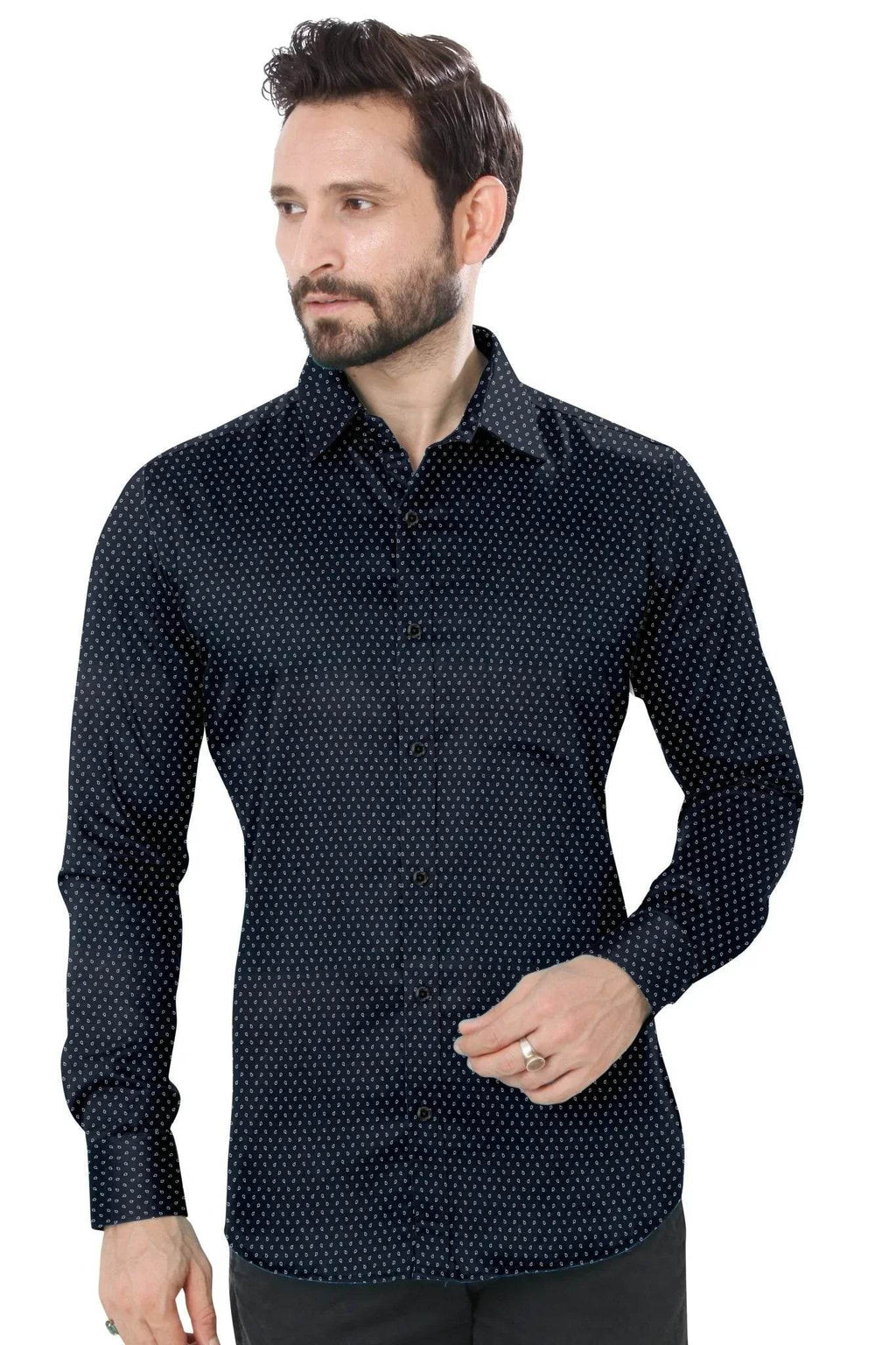 Elegant Men's Blue Cotton Shirt - styleflea