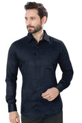 Elegant Men's Blue Cotton Shirt - styleflea