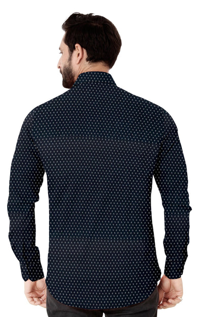 Elegant Men's Blue Cotton Shirt