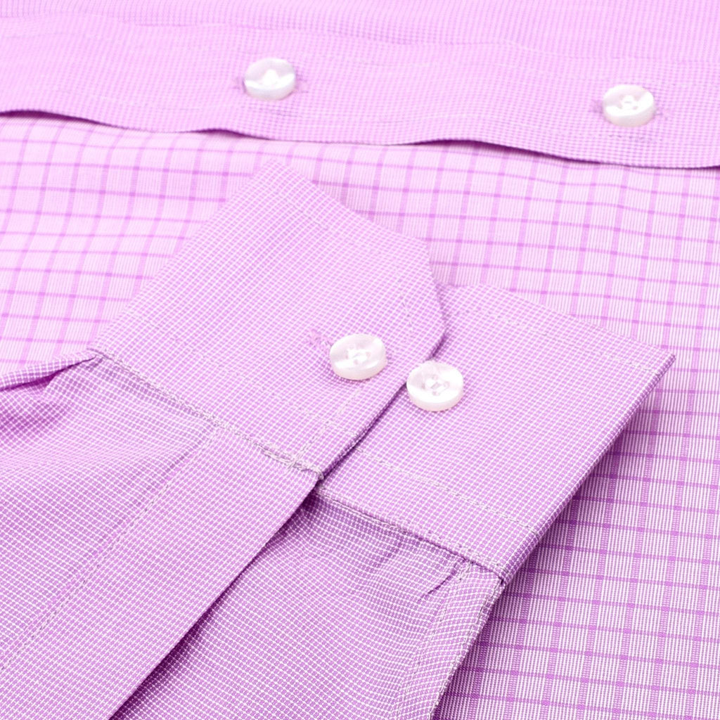 Lavender Checked Cotton Shirt - styleflea