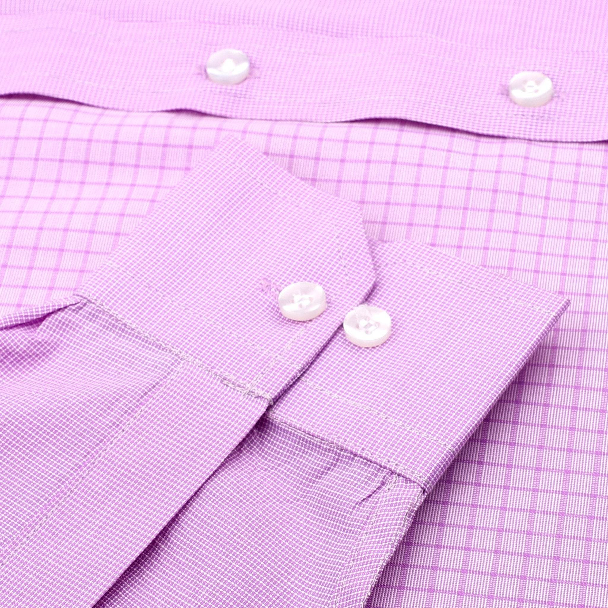 Lavender Checked Cotton Shirt - styleflea