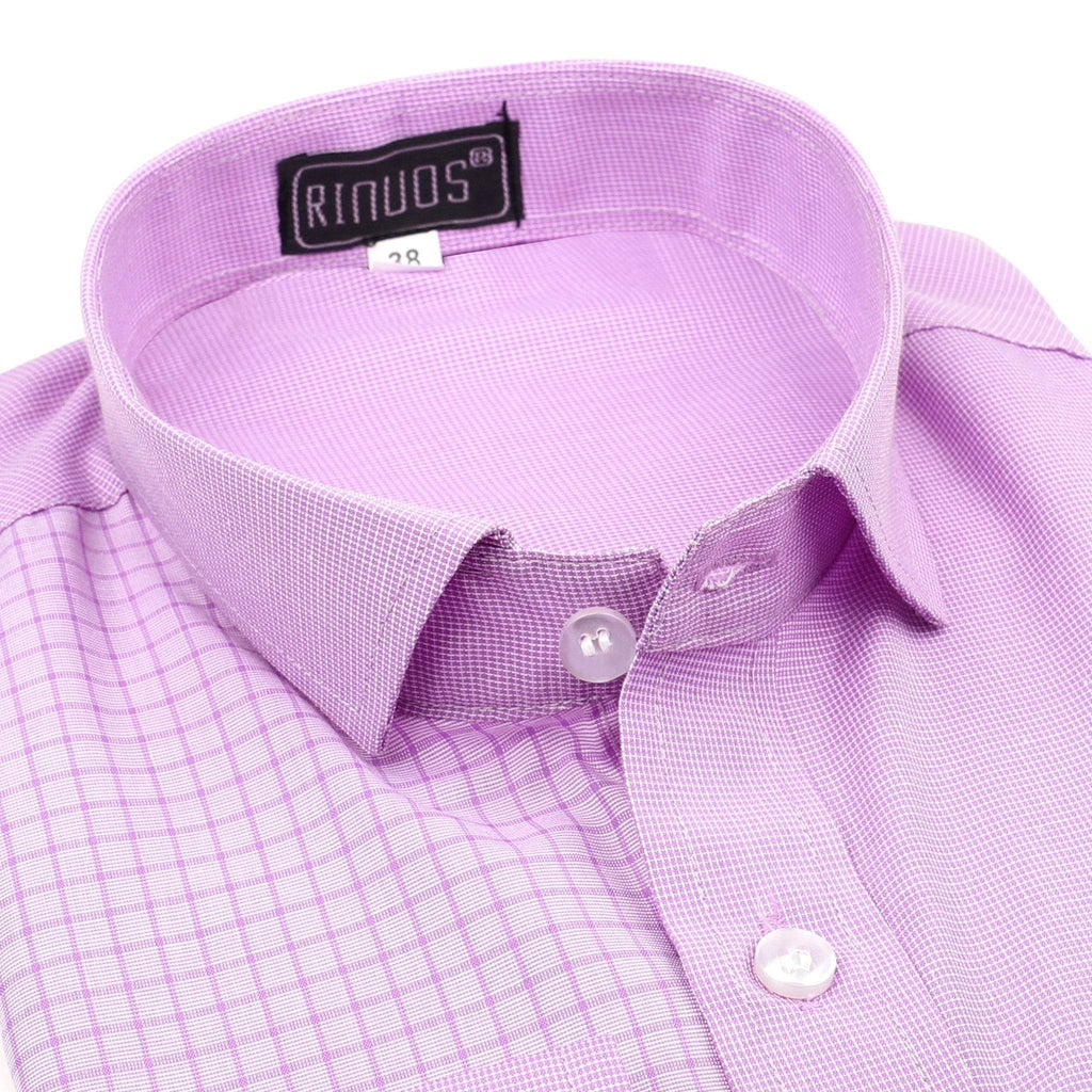 Lavender Checked Cotton Shirt - styleflea