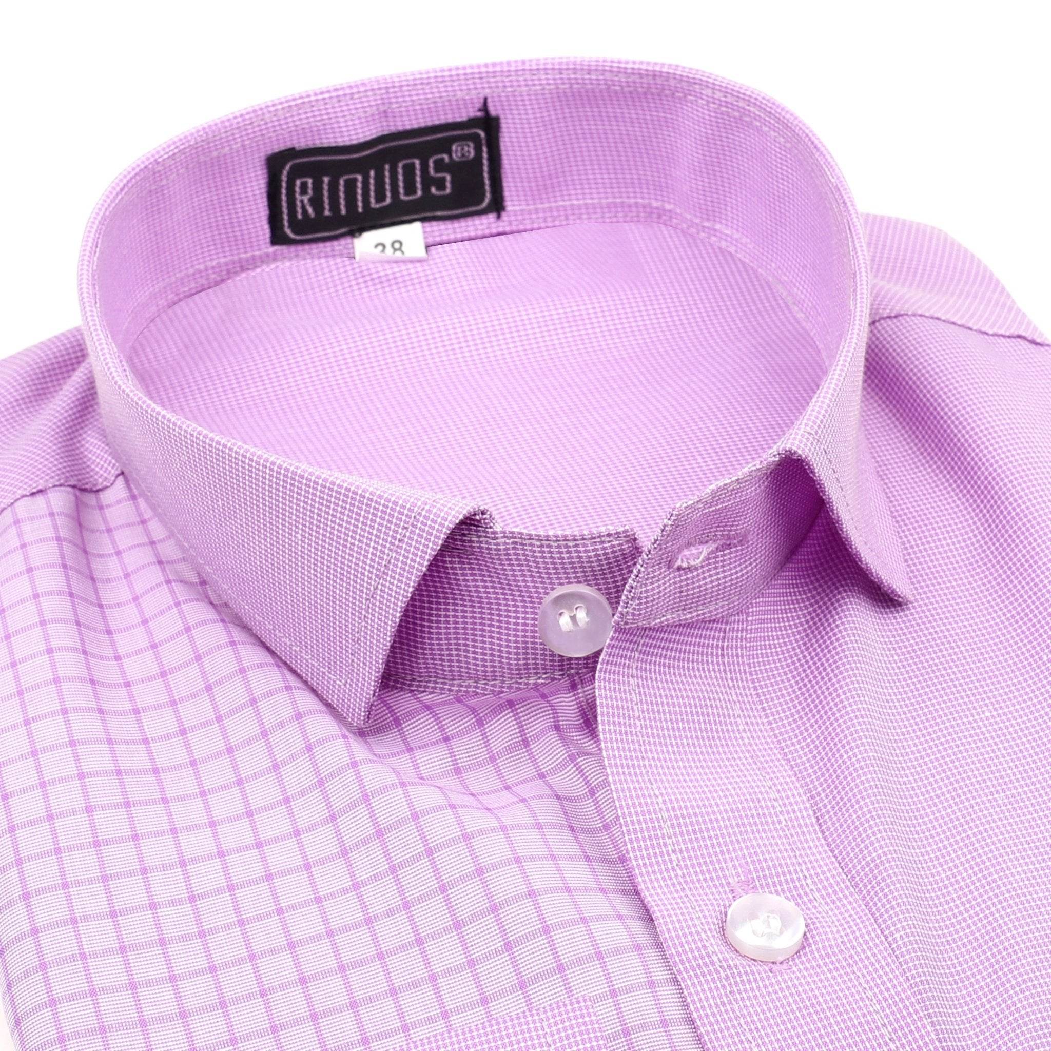 Lavender Checked Cotton Shirt - styleflea