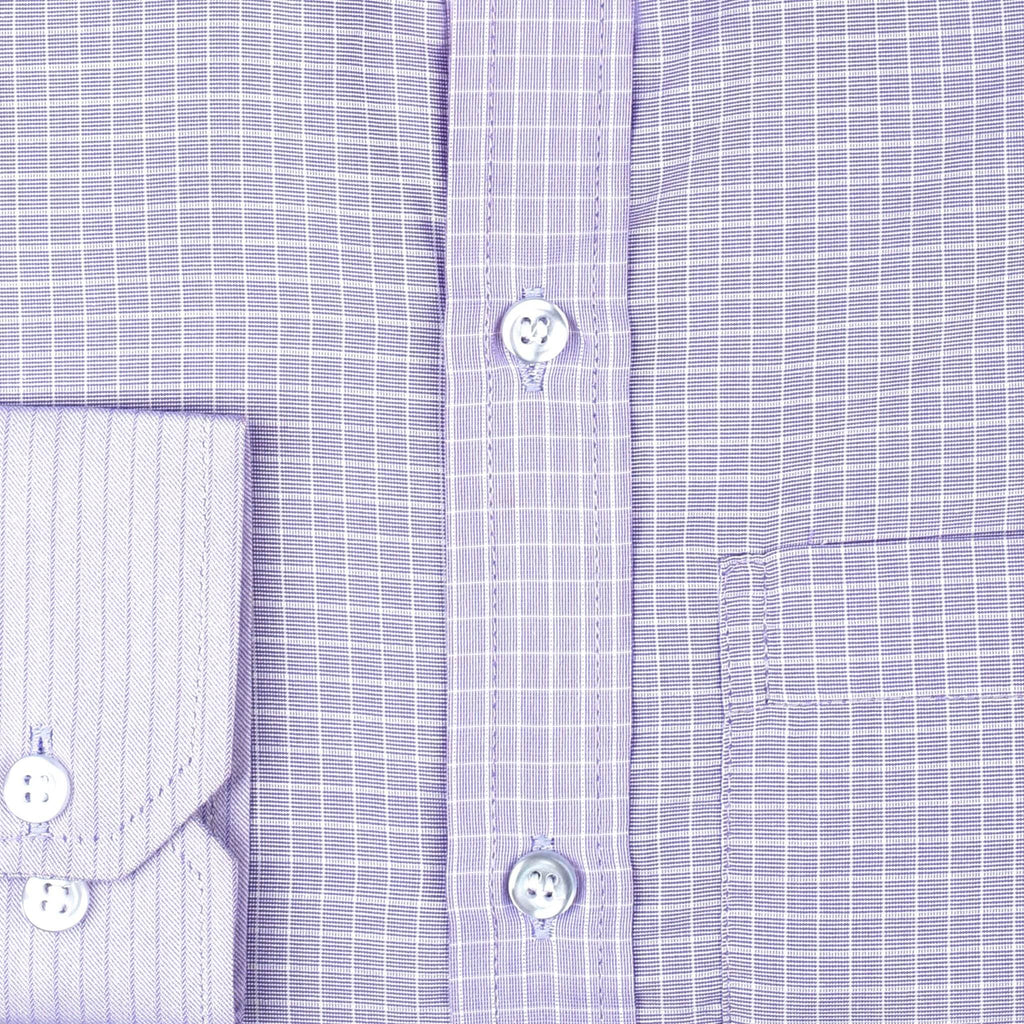 Lavender Checkered Cotton Shirt - styleflea