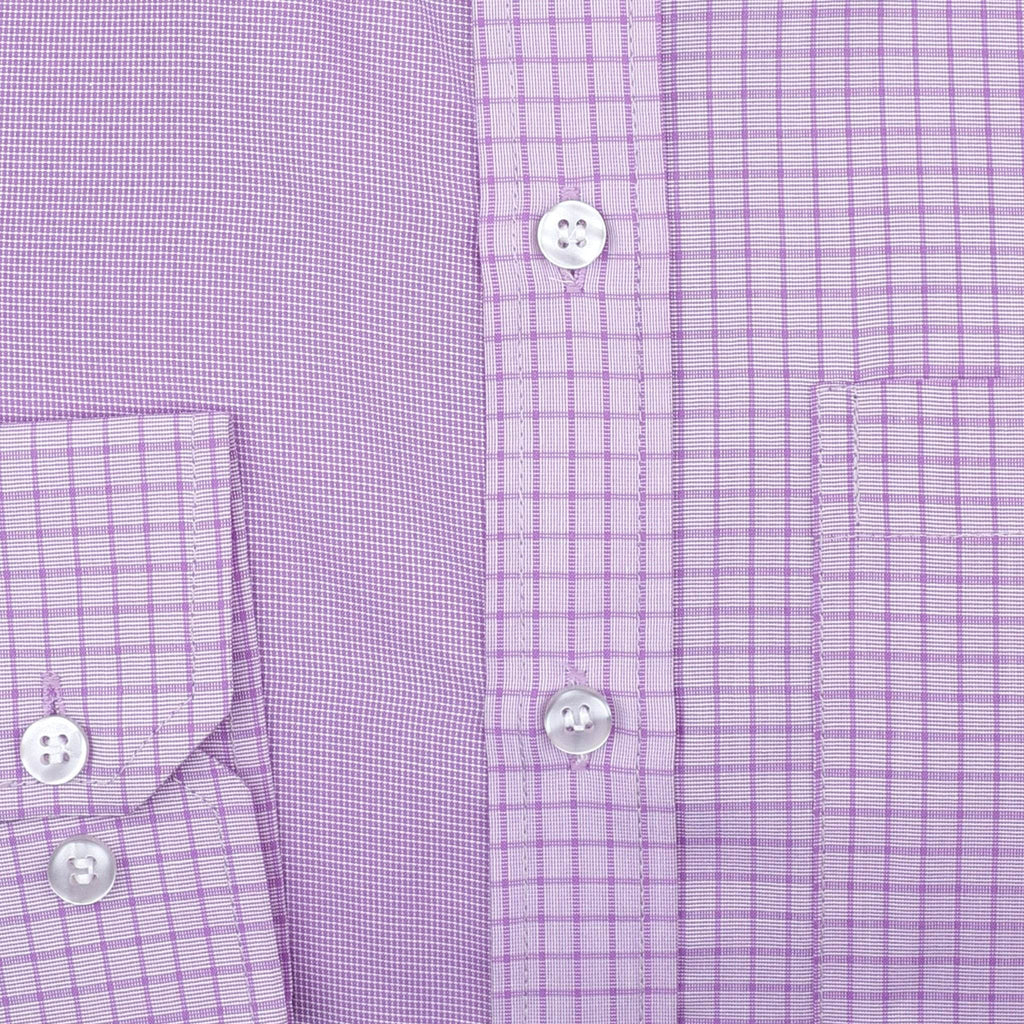 Lavender Checkered Cotton Shirt - styleflea
