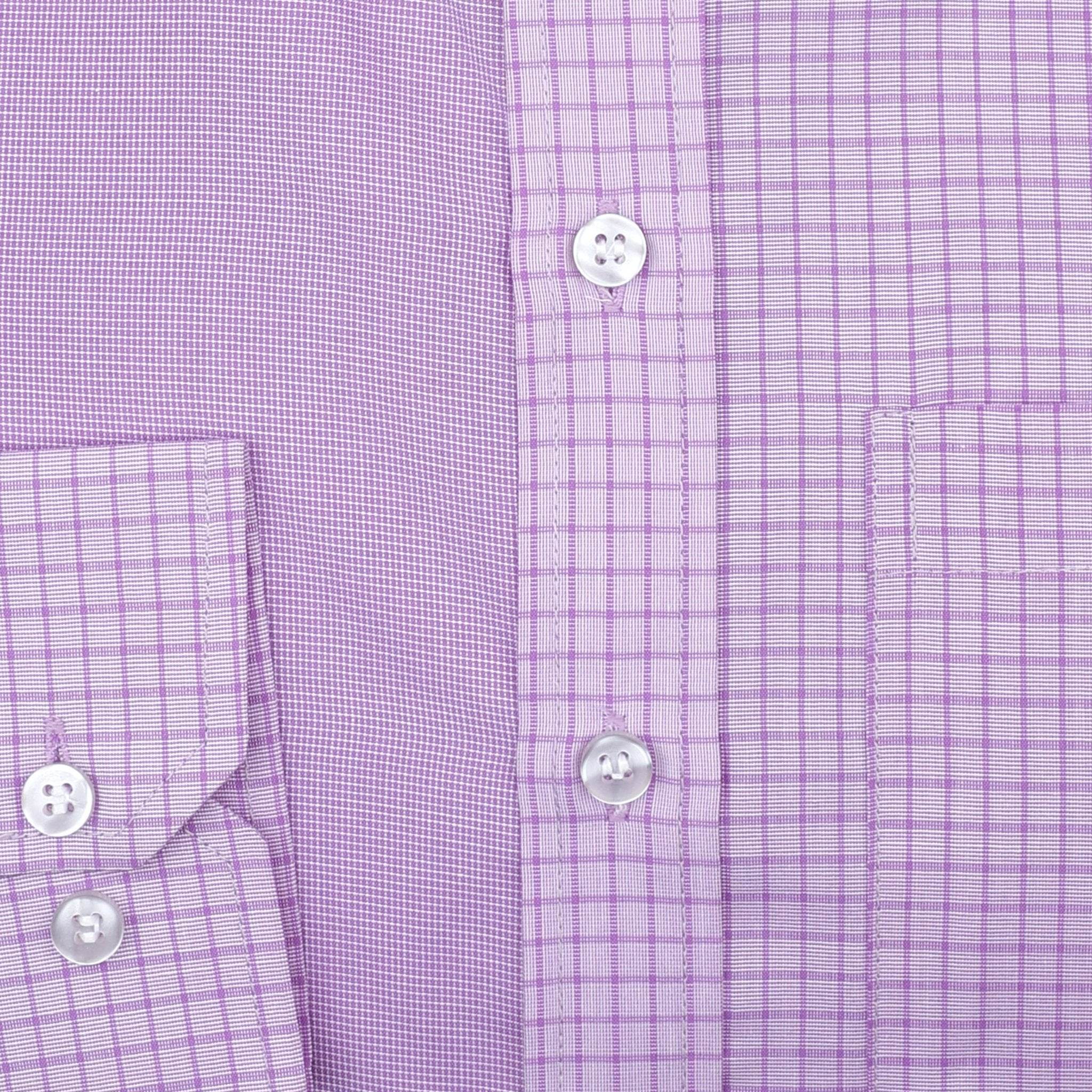 Lavender Checkered Cotton Shirt - styleflea