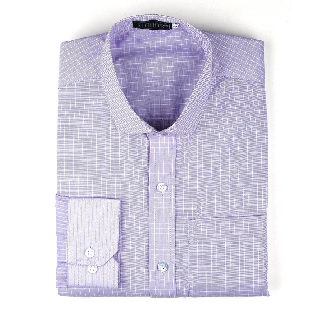 Lavender Checkered Cotton Shirt - styleflea