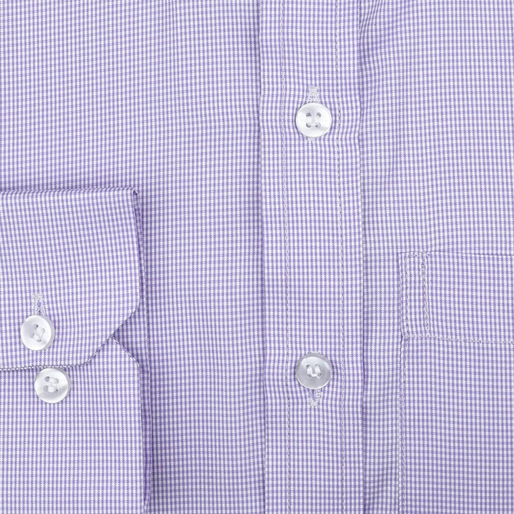 Lavender Checkered Cotton Shirt - styleflea
