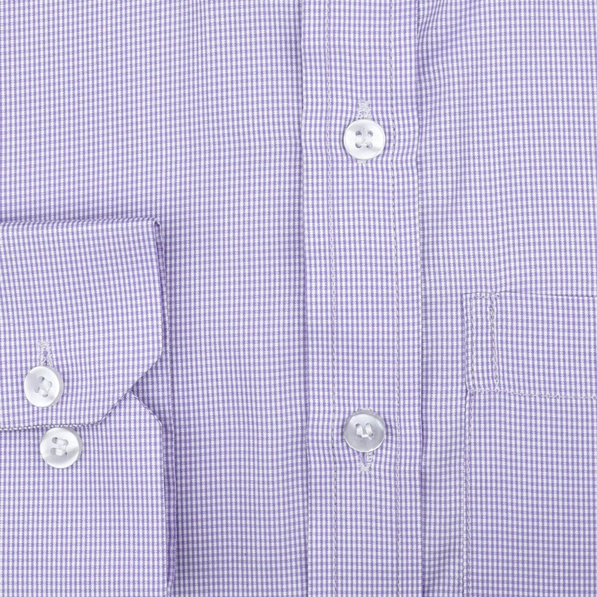 Lavender Checkered Cotton Shirt - styleflea