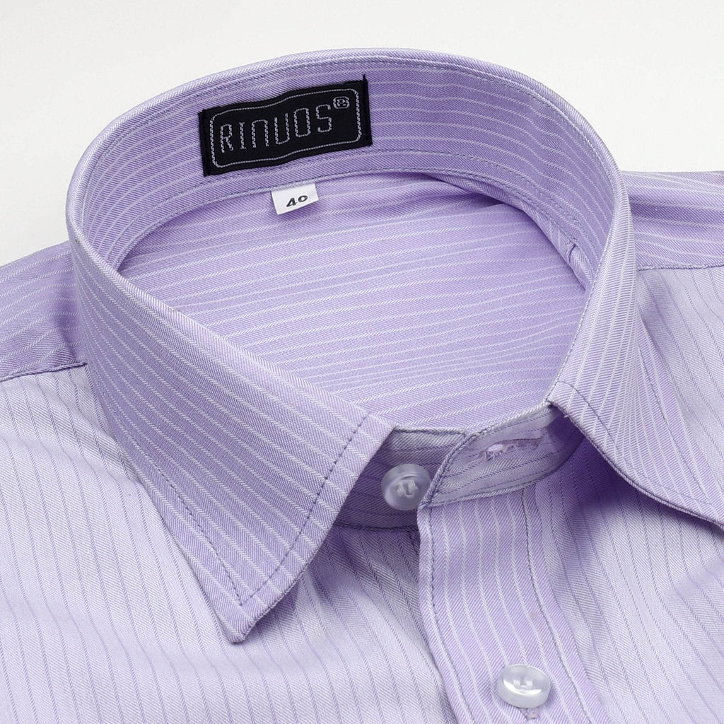 Lavender Stripe Cotton Shirt - styleflea