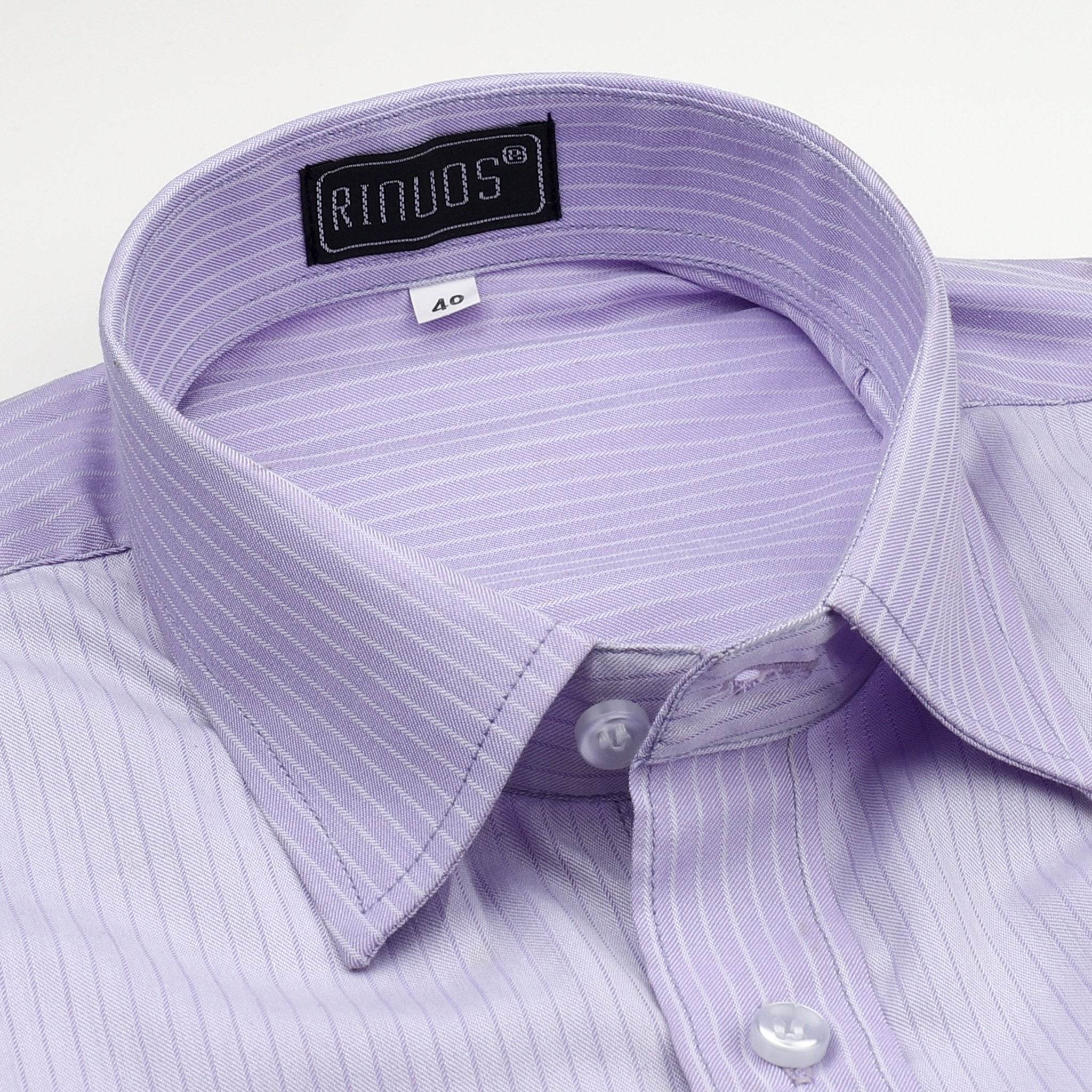 Lavender Stripe Cotton Shirt - styleflea