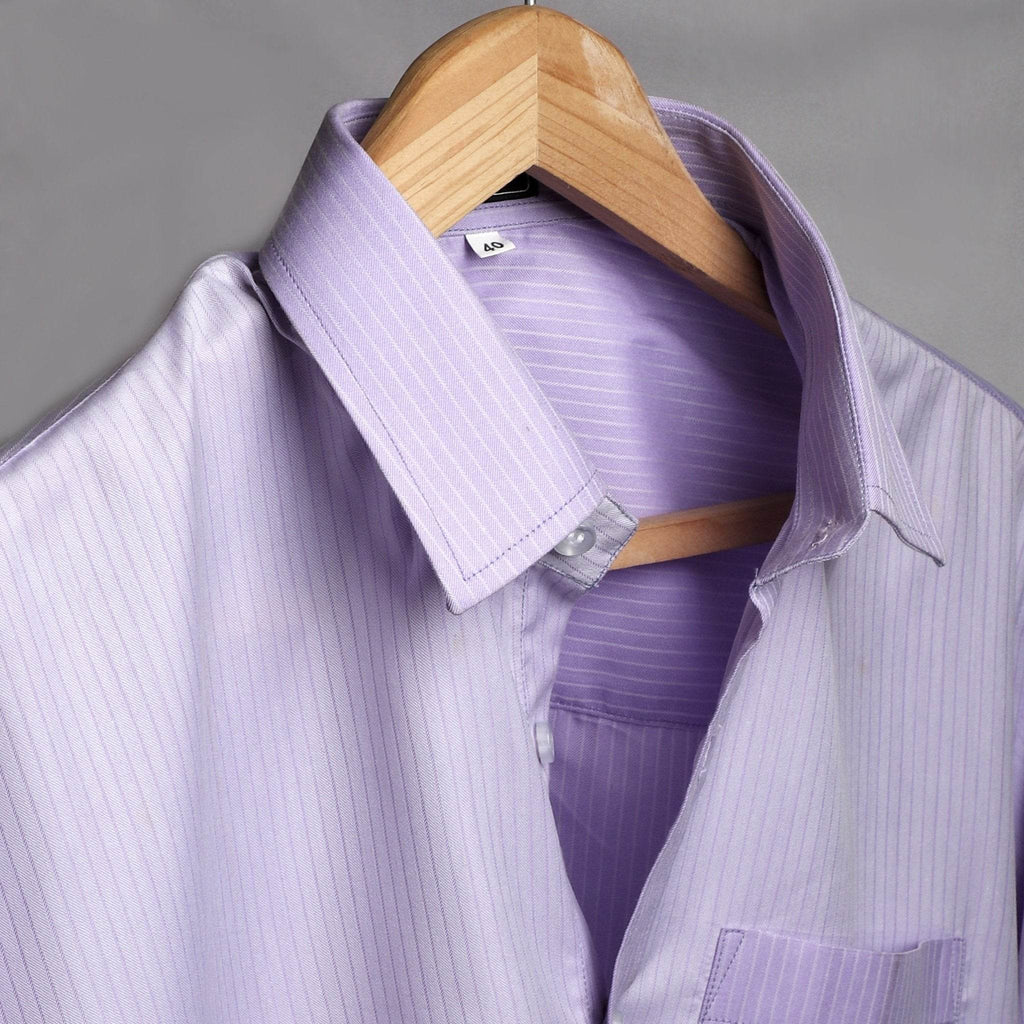 Lavender Stripe Cotton Shirt - styleflea