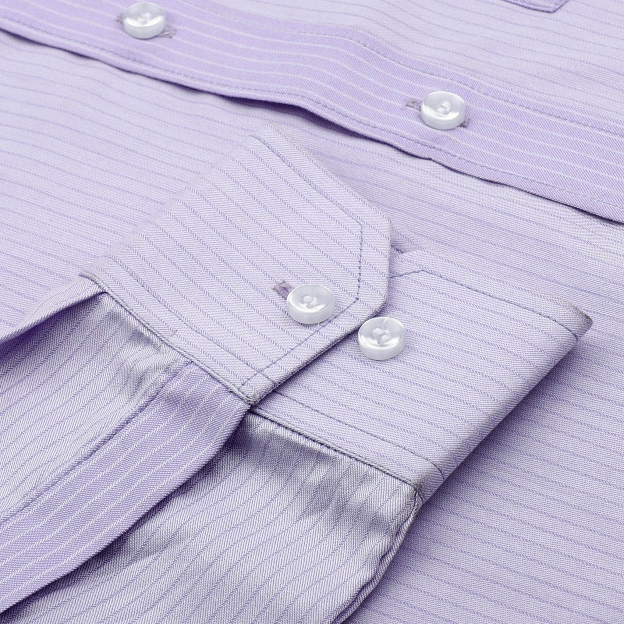 Lavender Stripe Cotton Shirt - styleflea