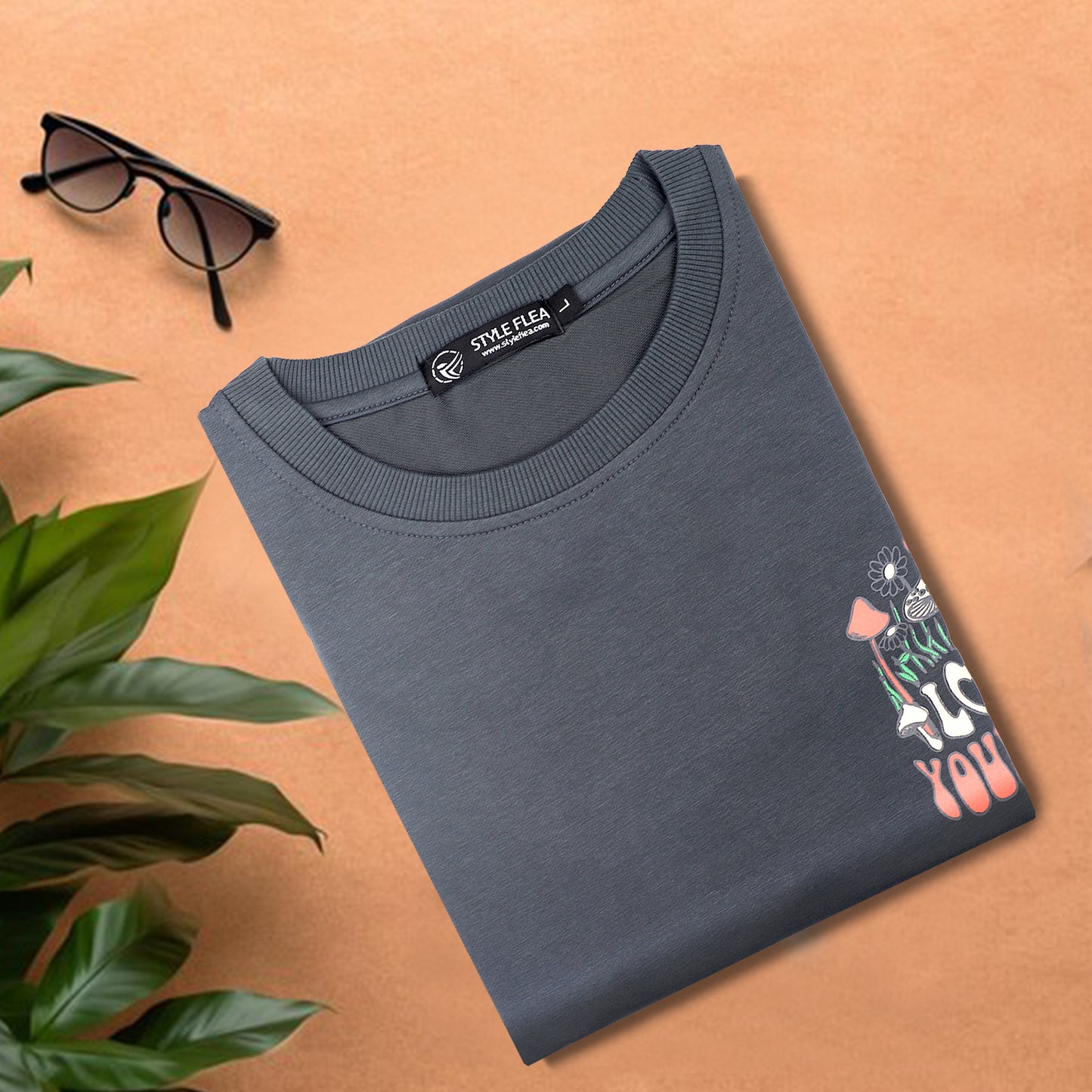 Love Yourself Drop Shoulder T-Shirt - Dark Gray