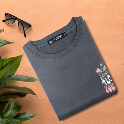 Love Yourself Drop Shoulder T-Shirt - Dark Gray
