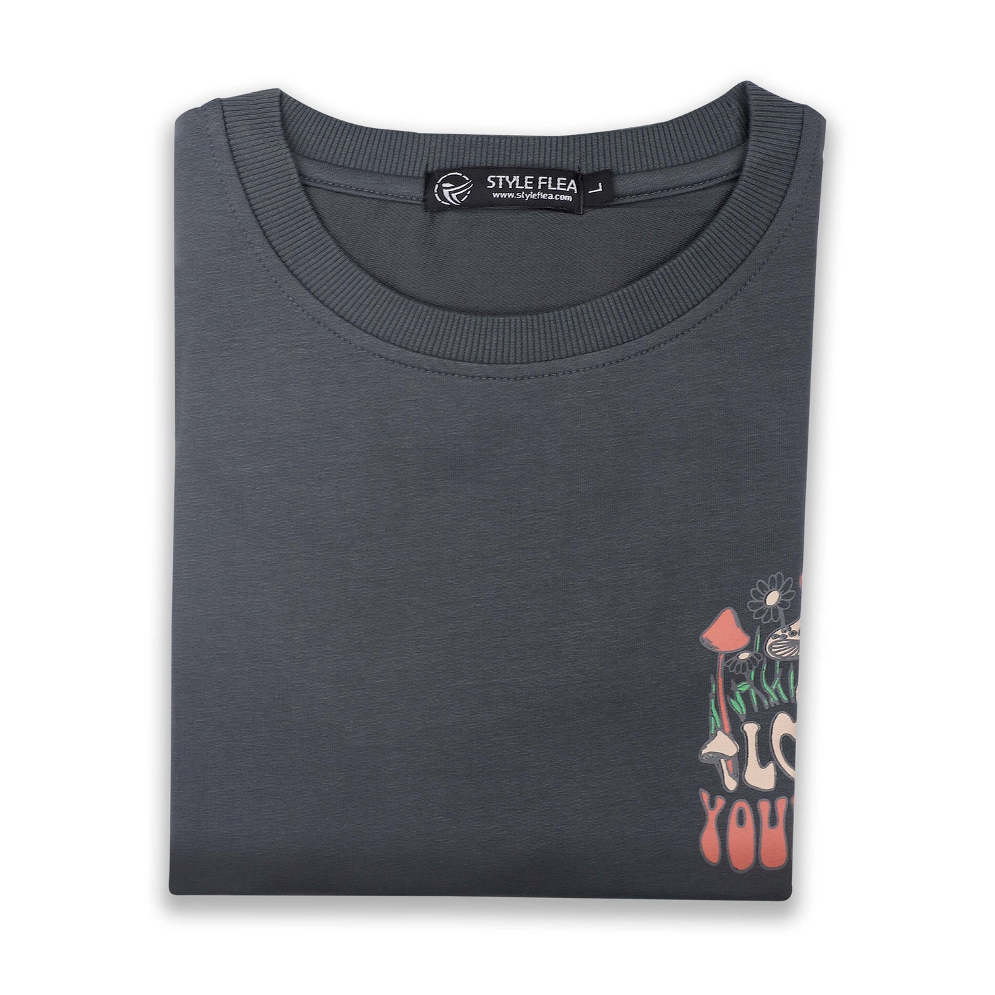 Love Yourself Drop Shoulder T-Shirt - Dark Gray