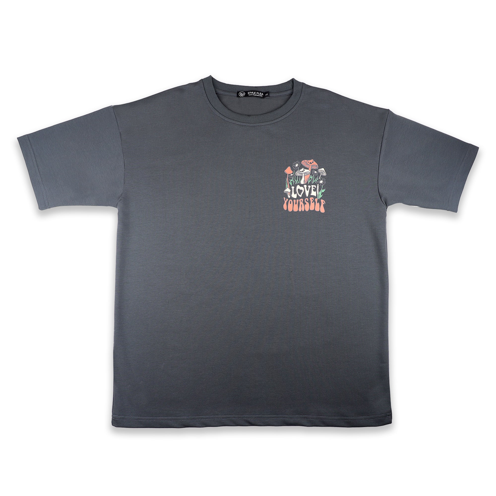 Love Yourself Charcoal Grey Oversize T-Shirt