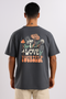 Love Yourself Drop Shoulder T-Shirt - Charcoal Blue