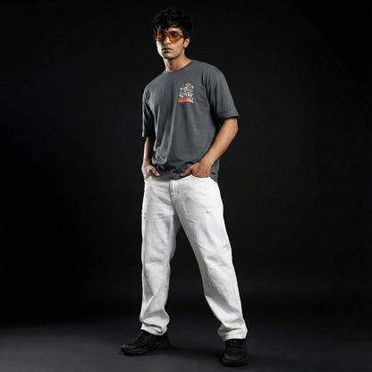 Love Yourself Charcoal Grey Oversize T-Shirt - styleflea