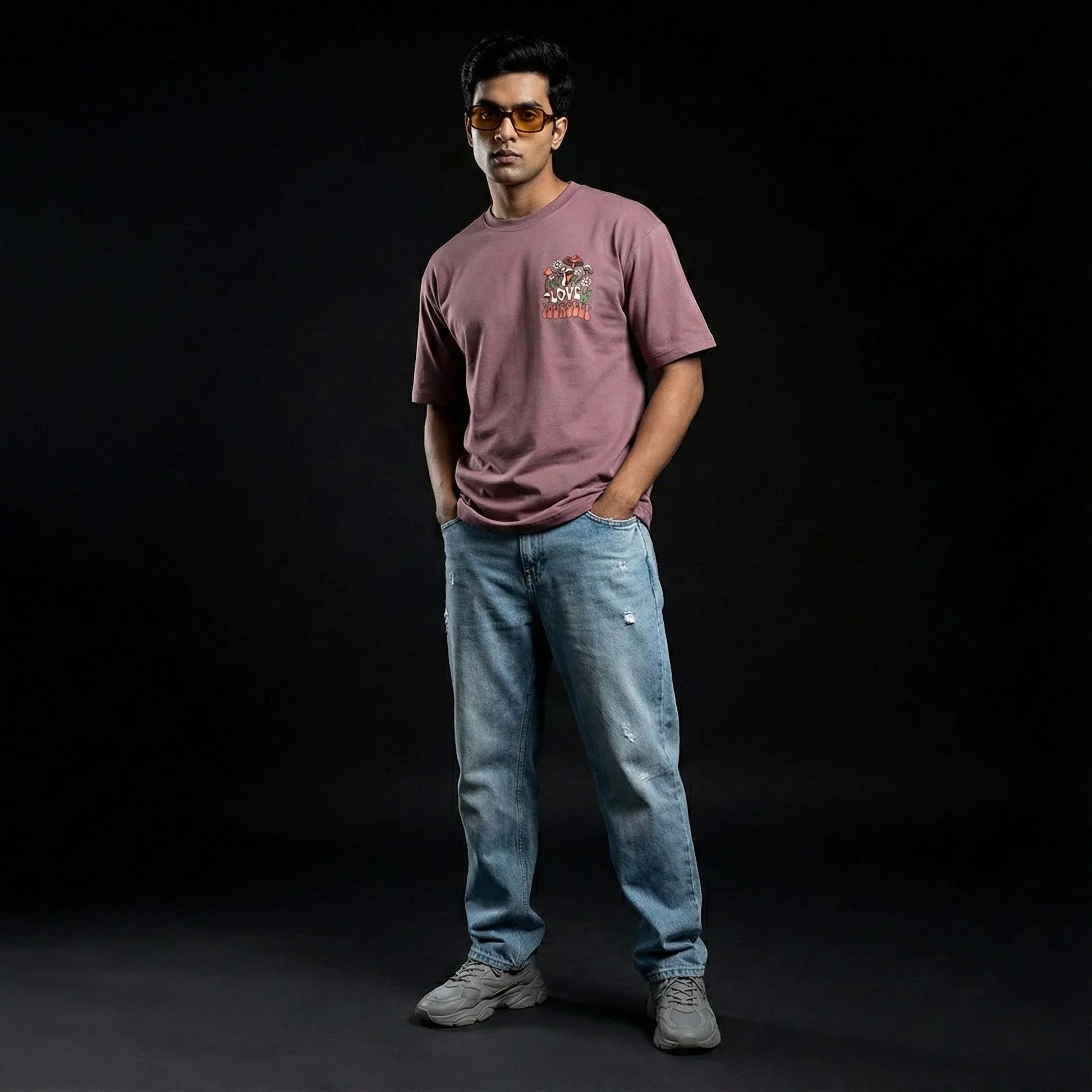 Love Yourself Mauve Oversized T-Shirt - styleflea