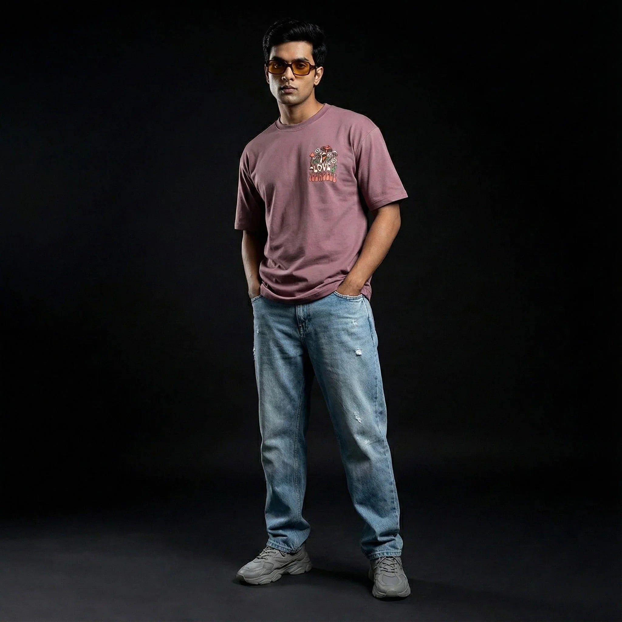 Love Yourself Mauve Oversized T-Shirt - styleflea