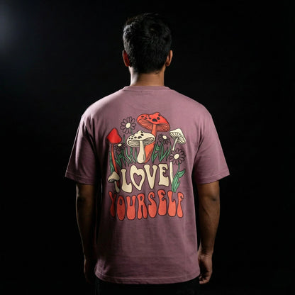 Love Yourself Mauve Oversized T-Shirt - styleflea