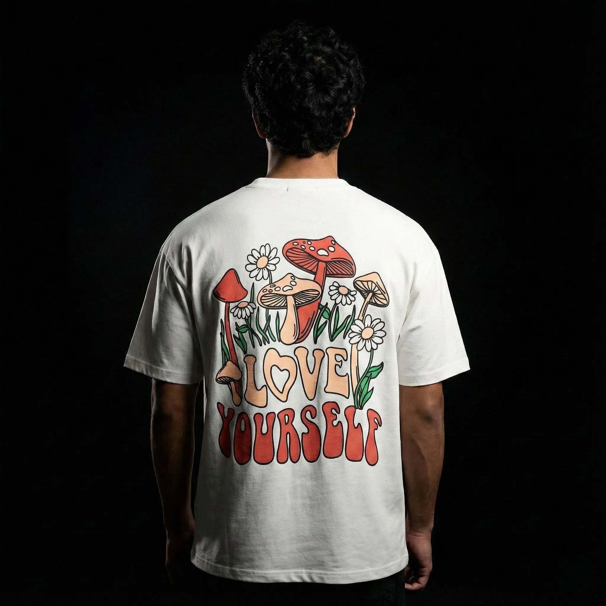 Love Yourself White Oversized T-Shirt - styleflea