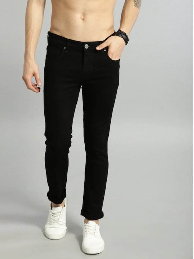 Men Black Skinny Fit Mid-Rise Clean Look Stretchable Jeans - styleflea