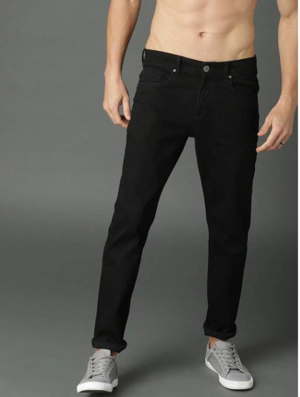 Men Black Slim Fit Mid-Rise Clean Look Stretchable Jeans - styleflea