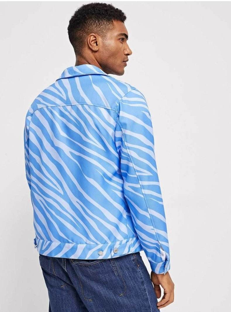 Men Button Front Collar Jacket - styleflea