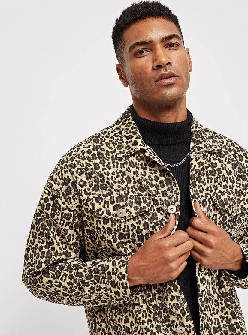 Men Button Up Leopard Jacket - styleflea