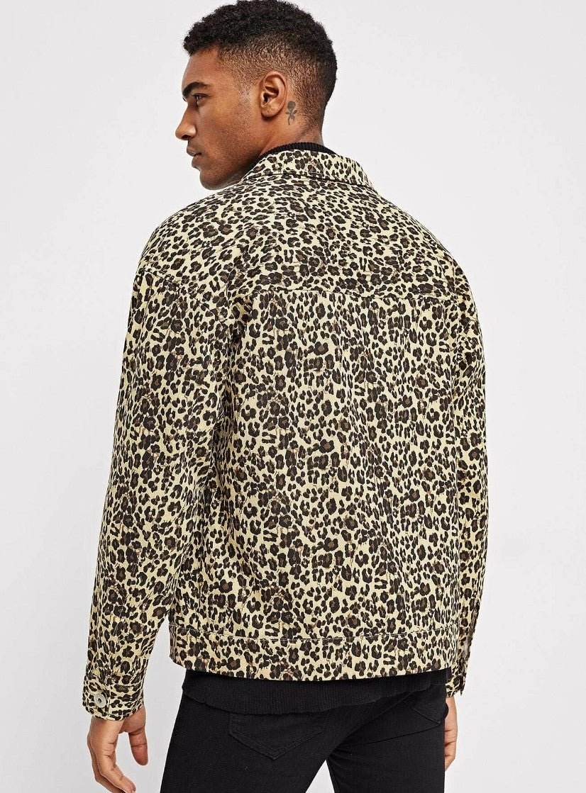 Men Button Up Leopard Jacket - styleflea