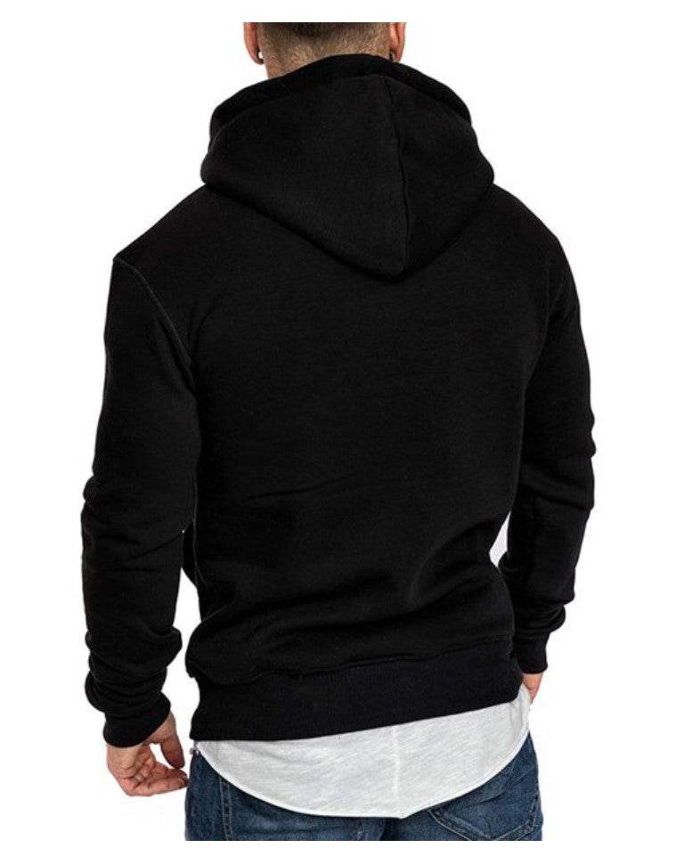 Men Cut And Sew Panel Hooded Jacket (Charcoal) - styleflea