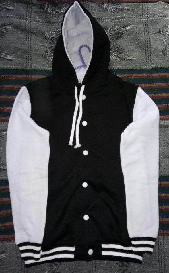 Men Cut And Sew Panel Hooded Jacket (White) - styleflea